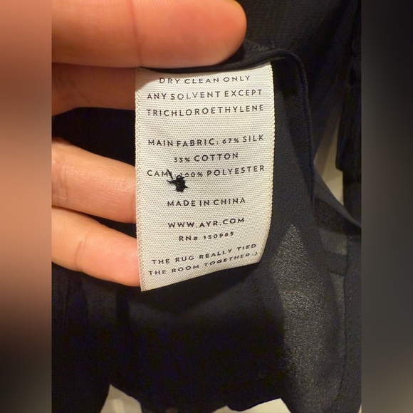 AYR Silk Cotton The Love Spell Blouse in Black , size Small - Picture 7 of 14